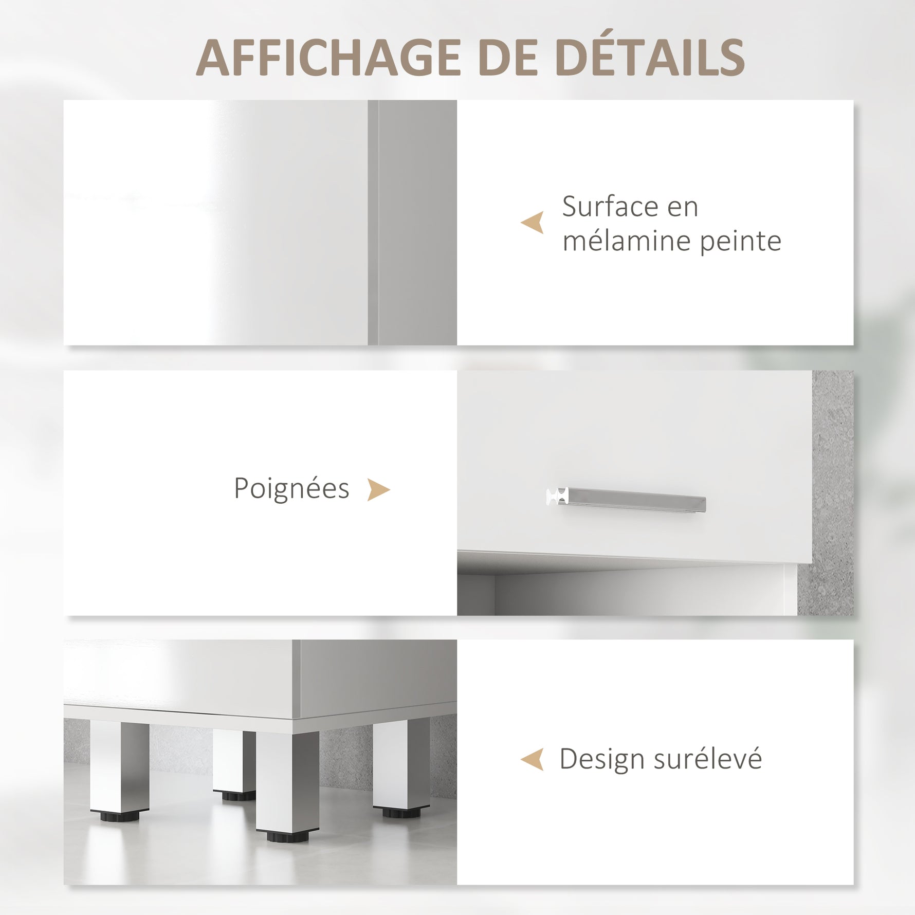 Meuble colonne salle de bain avec étagères réglables et compartiments ouverts, 30x30x180cm, blanc brillant