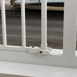 Cancelletto di sicurezza per animali, chiusura automatica, sistema a doppia chiusura, senza foratura, 1 estensione, bianco
