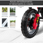 Moto Cross électrique Enfant 3 à 6 Ans 6 V phares klaxon musiques 102 x 58 x 66 cm Rouge et Noir