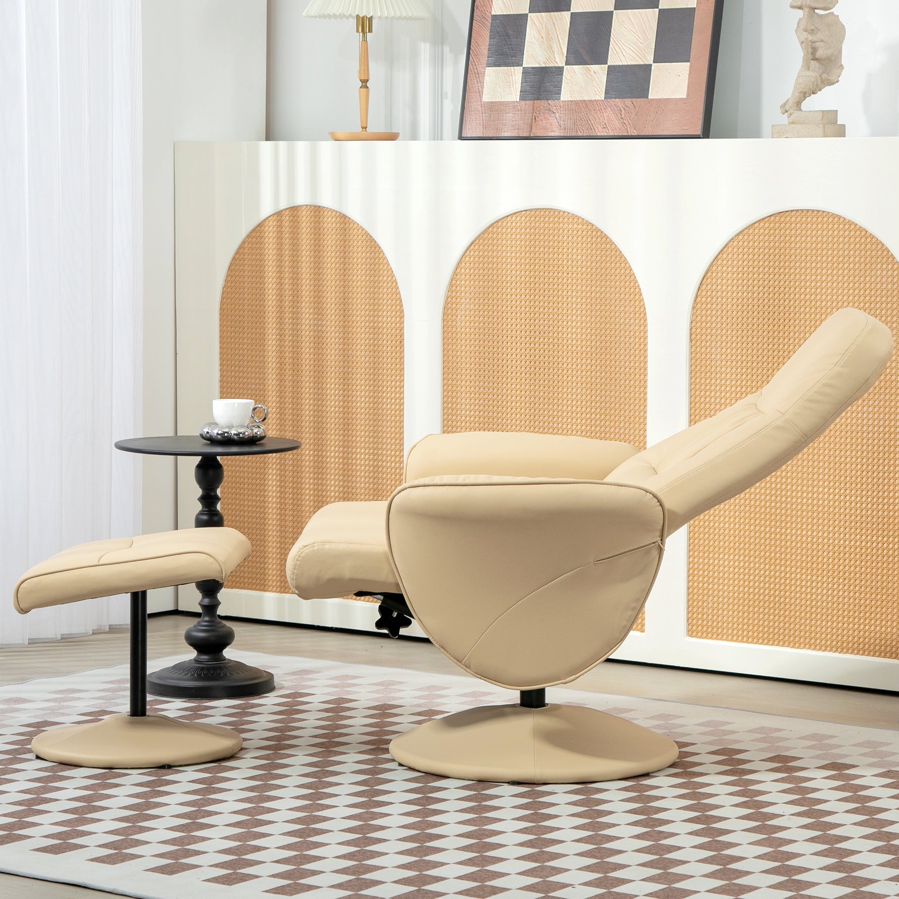 Fauteuil relax avec repose-pied fauteuil de relaxation fauteuil relaxant avec siège pivotant 360° et dossier inclinable