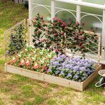 Jardinière avec 3 treillis modulable, bac à fleurs en bois pour balcon terrasse patio, 222x114x109 cm effet bois naturel-8