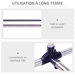 Portant à Vêtements, Tringle Réglable à Roulettes en Acier Inox, Charge Max. 25 kg, Argent