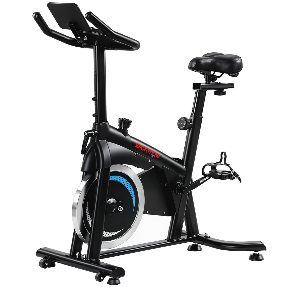 Cyclette da Spinning Connessa con App Zwift e Kinomap Magnetica Silenziosa Schermo LCD 98 x 57 x 120 cm Nero