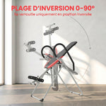 Table d'Inversion Pliable en Acier, Inversion 0-90°, Verrou de Cheville Réglable, 122x59x130cm, Rouge