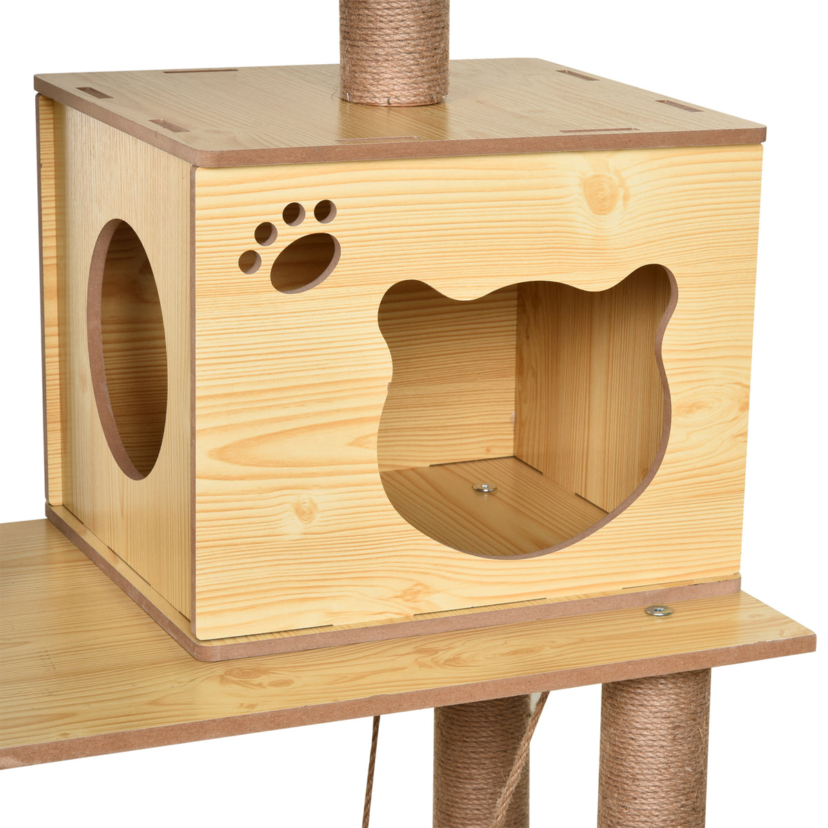 Arbre à chats design contemporain griffoirs grattoirs sisal naturel niche plate-formes hamac boule beige