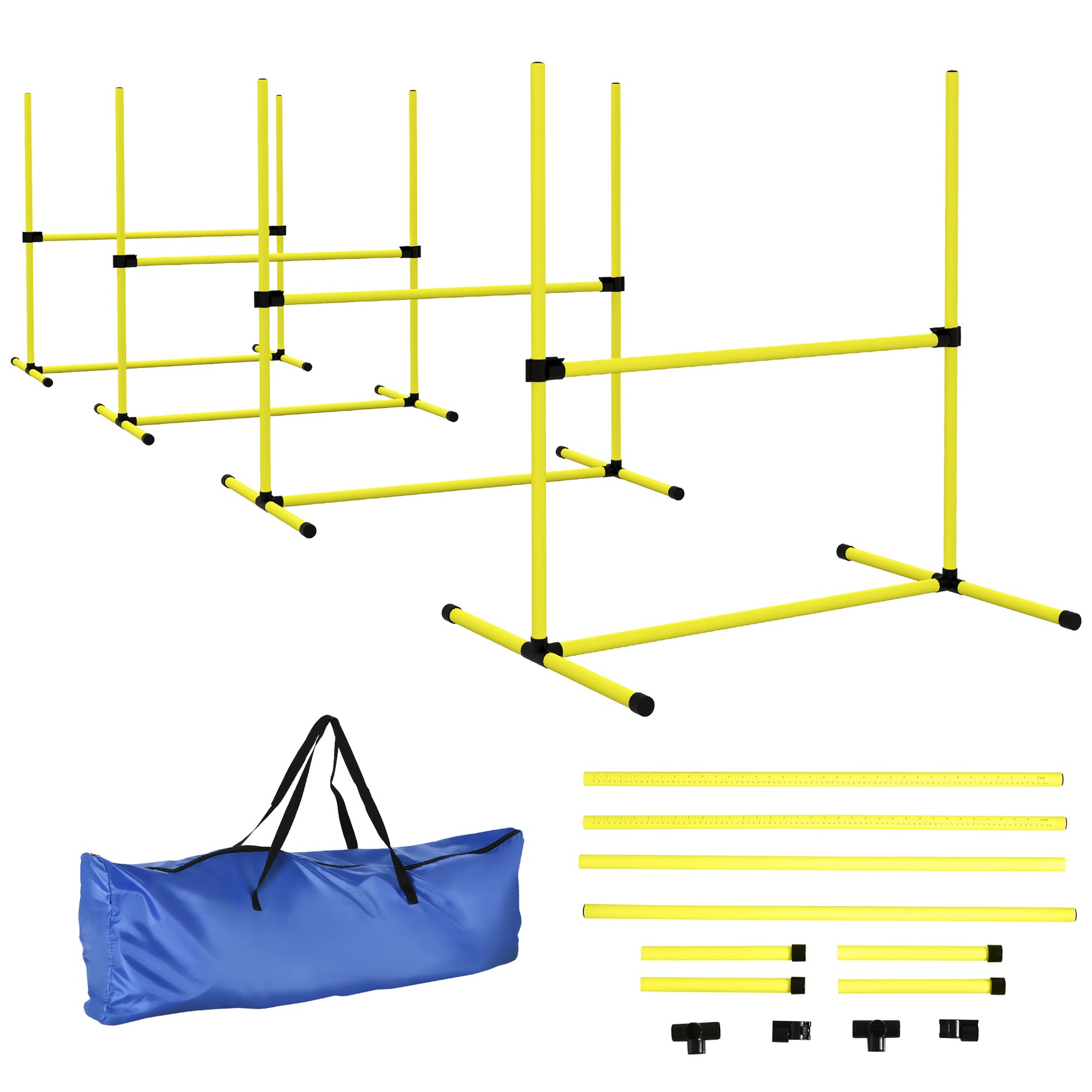 Agility sport pour chiens set de 4 obstacles professionnels avec système de maintien au sol sac transport fourni