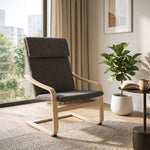 Fauteuil de salon, fauteuil chambre avec accoudoirs incurvés, coussin, tissu aspect lin, 65 x 79 x 98 cm, gris