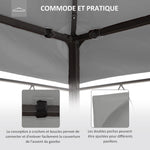 Toile de rechange pour pavillon tonnelle tente 3 x 4 m polyester haute densité 180 g/m² gris clair