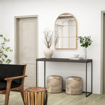 Miroir mural en métal cadre doré en forme de voûtée – 91 x 60 cm – décoration pour entrée ,chambre à coucher, salon