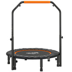 Fitness-Trampolin mit verstellbarem Haltegriff, klappbar, 6 Beine, 28 Federn, Ø 102 cm, schwarz-orange