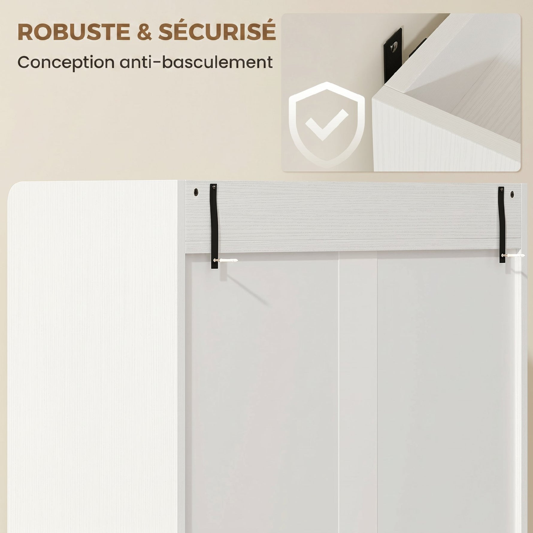 Meuble à chaussures 12 paires, armoire à chaussures étroite avec 2 tiroirs rabattables, étagères réglables, blanc