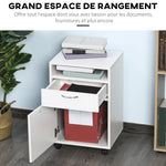 Lot de 2 caissons de bureau rangement de bureau sur roulettes tiroir placard niche panneaux particules blanc