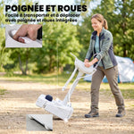 Évier de Camping Portable à Roues, Distributeur de Savon, Eau Froide Uniquement, Réservoir d'Eaux Usées NON Inclus, Gris