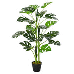 Plante artificielle modèle Monstera avec 21 feuilles en pot ciment, intérieur ou extérieur, dim. Ø16 x 100H cm