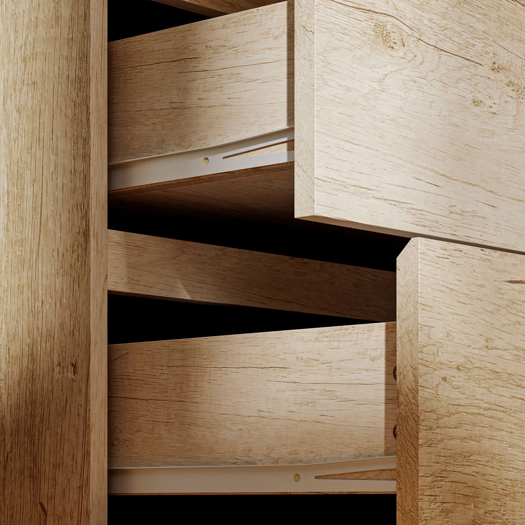 Commode 4 tiroirs meuble de rangement sans poignées design minimaliste 60 x 40 x 80 cm naturel