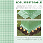 Bâche de Rechange Serre Tunnel 9 m², bâche 3 x 3 x 2 m PE Anti-UV imperméable 6 fenêtres + Porte Enroulable zippée Vert foncé