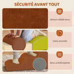 Parcours motricité bébé 5PCS, module en mousse souple avec housse en velours côtelé, multicolore
