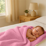 couverture nid abeille rose legere coton bio gots