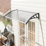 Auvent de Porte d'Entrée, Toit Marquise de Porte Extérieur en Polycarbonate et Profil Aluminium, 110x60cm, Transparent