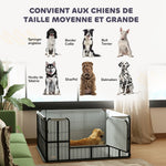 Parc de mise bas pour chien caisse de mise bas pour chiens avec porte tapis de propreté lavable 122 x 122 x 60 cm noir