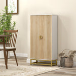 Armoire de cuisine meuble cuisine rangement avec 12 étagères à portes, étagères ajustables, 58x29x119,5cm, blanc