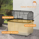 Cage hamster cage rongeur 2 étages avec roulettes plate-forme et échelle en fil d'acier 57 x 43 x 57 cm noir