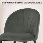 Lot de 2 chaises de salle à manger, chaises de cuisine rembourrées sans accoudoirs, pieds en acier, 52x55x79cm, gris