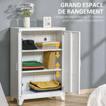 Armadio da ufficio a 3 ripiani mobiletto contenitore per ufficio in metallo 2 ante ripiani regolabili 75 x 33 x 110 cm bianco