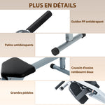 Rameur Hydraulique à 12 Niveaux de Résistance, Rameur d'Appartement avec Écran LCD, Pédale Antidérapante, Charge 100 kg, pour Maison, Salle de Gym, l'Équipement d'Entraînement d'Intérieur, Noir