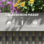 Jardinière murale potager avec 3 bacs en bois massif amovibles, tissu non tissé, 60 x 16 x 80 cm gris-7