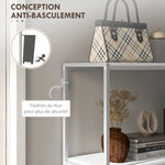 Table console en acier 2 étagères design moderne pour salon entrée couloir 100 x 30 x 87 cm blanc