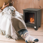 Cheminée bioéthanol sur Pieds brûleur 0,9 L, 3h de durée de combustion Style néo-rétro poêle dim. 40L x 30l x 50H cm Couverture 20-25 m² Noir