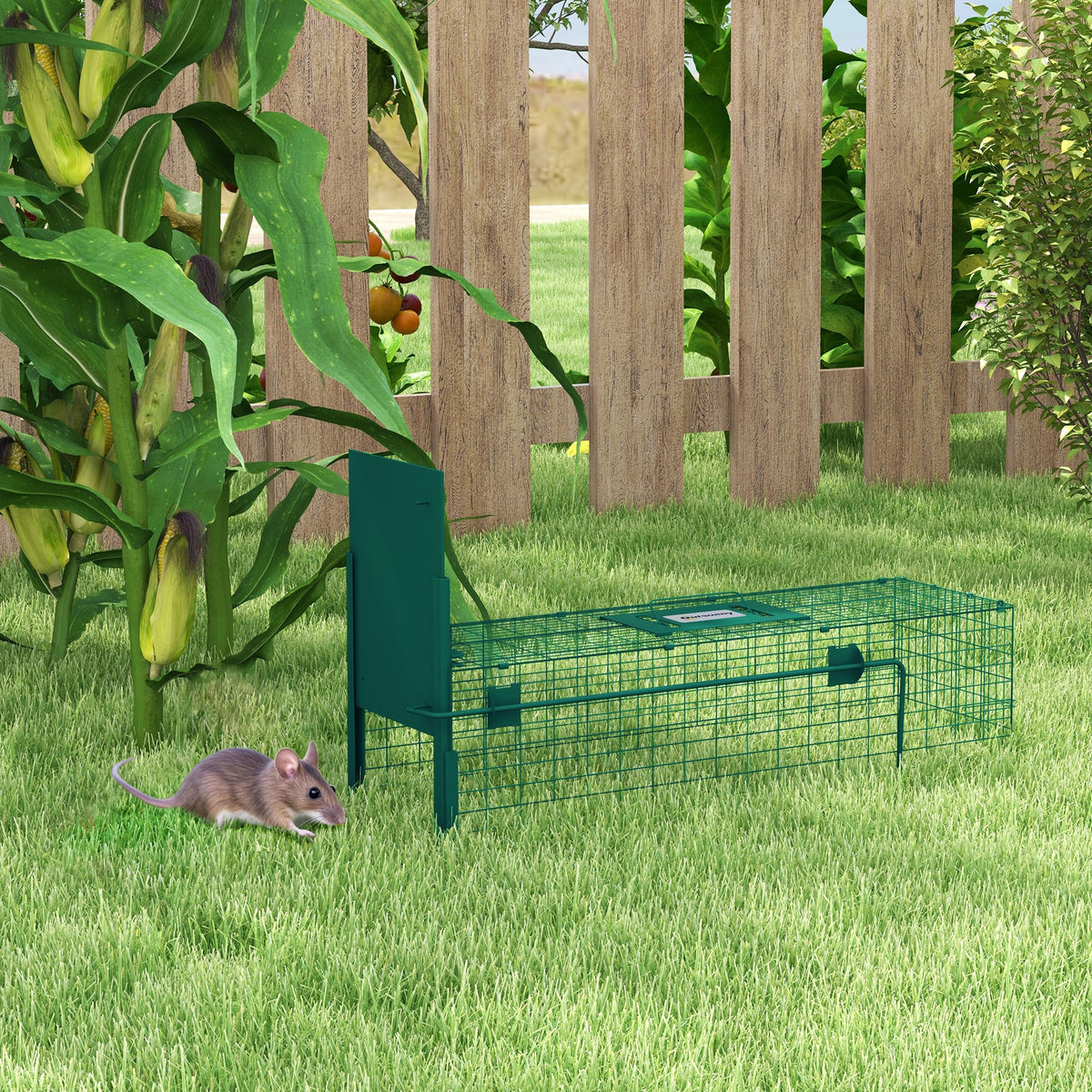 Cage attrape animaux nuisibles 1 entrée dim. 80L x 25l x 30H cm vert foncé