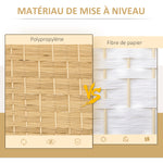 Paravent intérieur en bois 3 panneaux séparateur de pièce pliable pour salon chambre 135 x 180 cm bois naturel