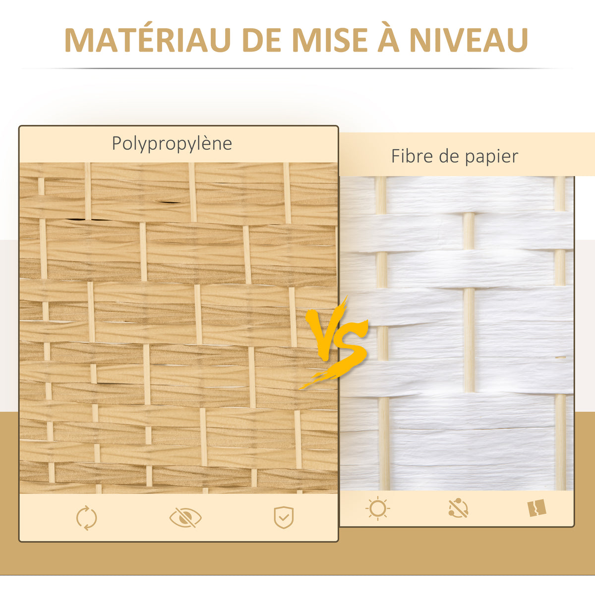 Paravent intérieur en bois 3 panneaux séparateur de pièce pliable pour salon chambre 135 x 180 cm bois naturel