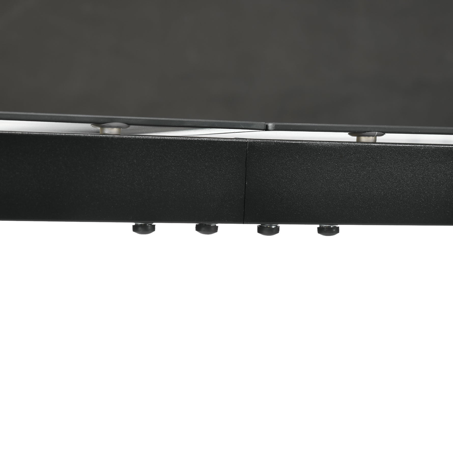 Table de jardin rectangulaire pour 8 personnes avec plateau en verre trempé et cadre en aluminium noir