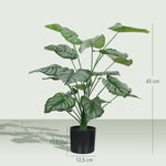 Lot de 2 plantes artificielles intérieures 65 cm, arbre artificiel avec pot en plastique et flocage, vert
