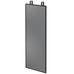 Hormako Ispilu Laukizuzena 110 x 40 cm, Kakoak, Altuera Erregulagarriak, Beira Tenplatua, Aluminio Aleazioko Markoa, Beltza