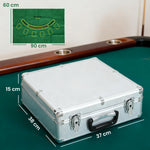 Mallette de poker coffret de poker complet 500 jetons, boîtier en ABS, cartes à jouer, dés, dealer, tapis, clés