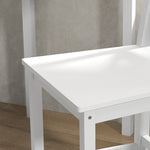 Lot de 2 chaises hautes, chaises de bar style campagne chic en bois hauteur 60 cm avec repose-pieds, blanc