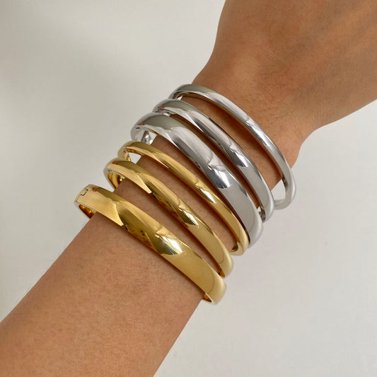 Bracelet Doré Boucle Rétro Minimaliste