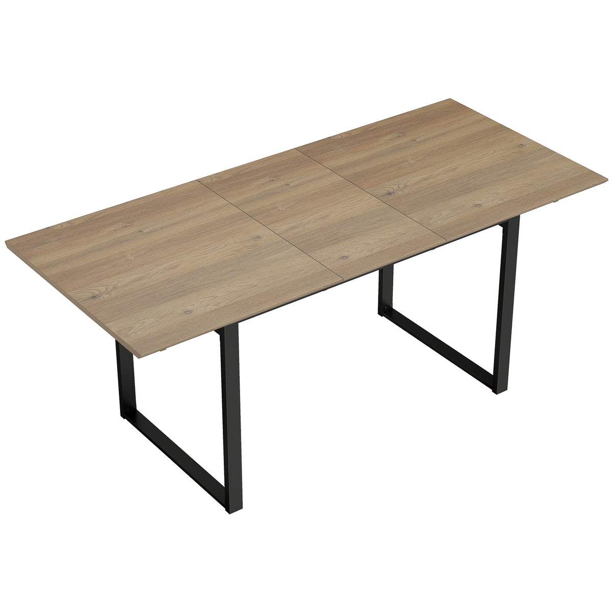 Mesa de comedor rectangular extensible para 6 a 8 personas, mesa de cocina con extensión de 140-180 cm, efecto madera natural