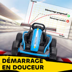 Haurrentzako GoKart auto elektrikoa, 2 x 24 V motorrak, 13 km/h-ko nora-modua, 119 x 77 x 54 cm, urdina