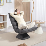 Fauteuil relax fauteuil salon design capitonné inclinaison dossier réglable pivotant 360° gris chiné