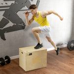 Box jump pliométrie 3 en 1 - Collaboration .fr x FFHandball - saut musculation fitness 61x51x76cm bois