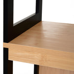 Colonna da bagno portaoggetti stile accogliente dim. 30L x 30P x 144A cm 3 ripiani 2 cassetti Bambù Nero