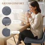 Lot de 4 chaises de salle à manger rembourrées avec dossier haut, pieds en acier et tissu effet velours, gris