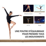 Poutre de gymnastique pliable 210 cm antidérapant, poutre gymnastique pour entraînement à l'équilibre, marron