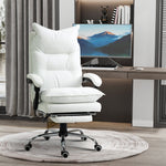Fauteuil de bureau, chaise bureau ergonomique avec dossier inclinable, hauteur réglable, 66 x 72 x 130 cm, blanc
