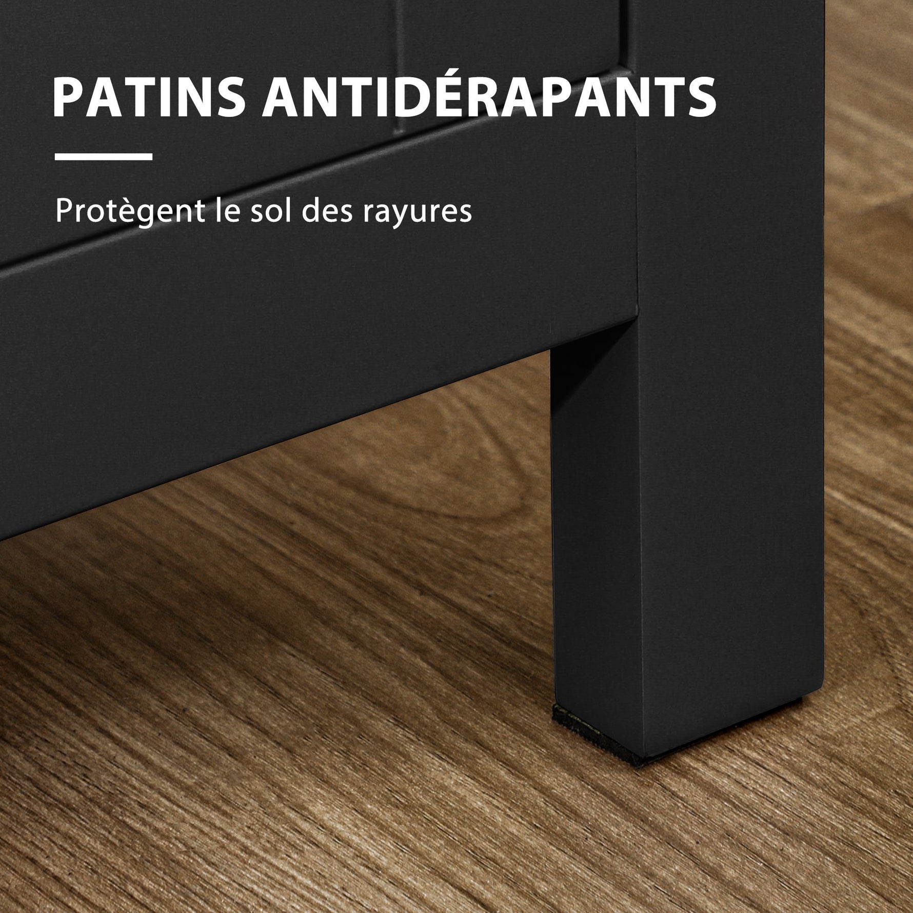 Buffet meuble de rangement avec 3 portes 2 étagères réglables plateau aspect bois clair 120 x 40 x 70 cm noir